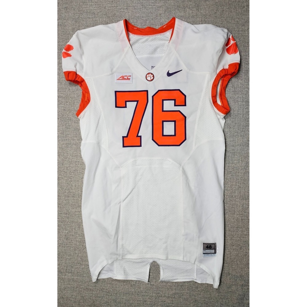 Clemson Tigers Football Jersey Mens 48 L White Game Worn Team Issued Nike #76